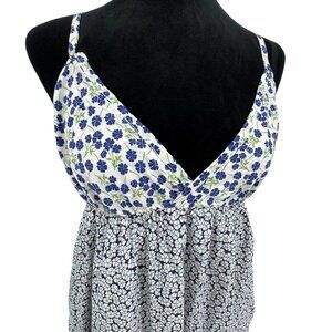 Gap‎ Floral Maxi Dress Y2K Babydoll Empire Waist Tiered L Cottagecore Preppy